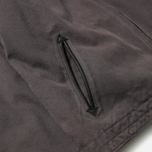 HEAVY CANVAS DESTROYED WORK JACKET - MUD