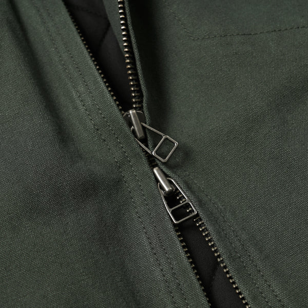HEAVY CANVAS DESTROYED WORK JACKET - OLIVE