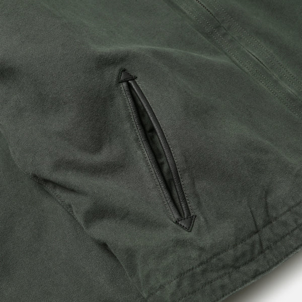 HEAVY CANVAS DESTROYED WORK JACKET - OLIVE