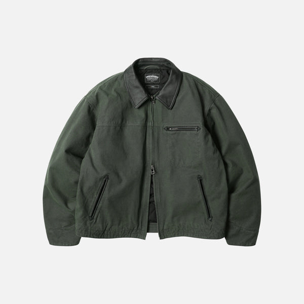 HEAVY CANVAS DESTROYED WORK JACKET - OLIVE