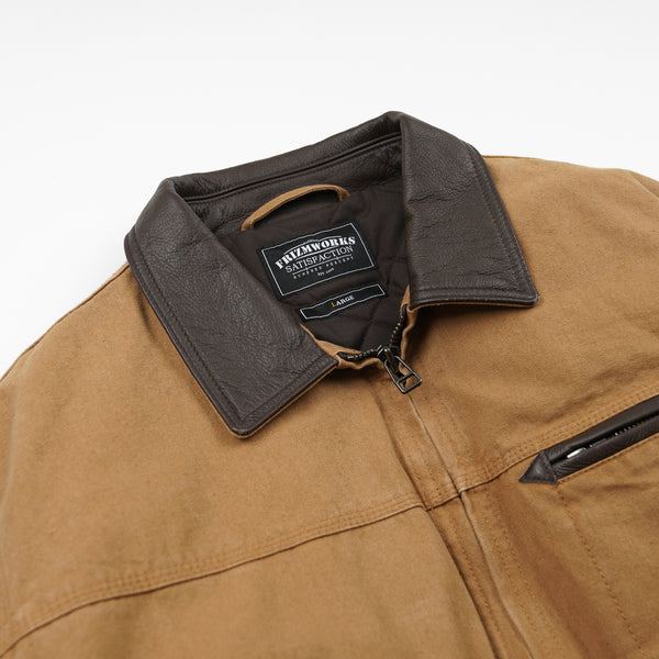 HEAVY CANVAS DESTROYED WORK JACKET - TAN