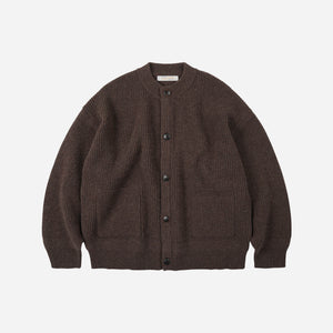Frizmworks - HEAVY WOOL ROUND CARDIGAN - CHOCO BROWN -  - Main Front View