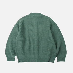 Frizmworks - HEAVY WOOL ROUND CARDIGAN - JADE GREEN -  - Alternative View 1