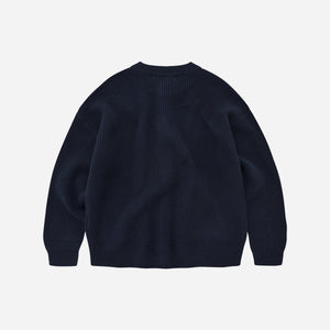 Frizmworks - Frizmworks HEAVY WOOL ROUND CARDIGAN - NAVY -  - Alternative View 1