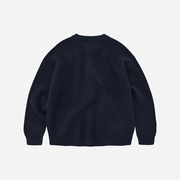 Frizmworks HEAVY WOOL ROUND CARDIGAN - NAVY