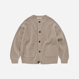 Frizmworks - HEAVY WOOL ROUND CARDIGAN - OATMEAL -  - Main Front View
