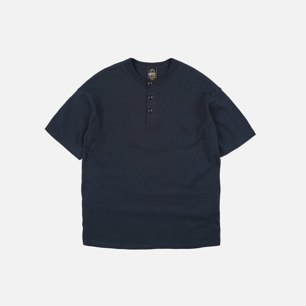 HENLEY HALF T-SHIRT - NAVY