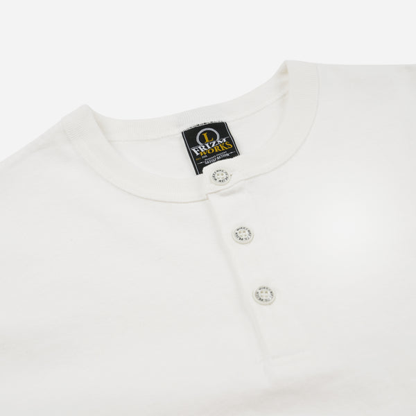 HENLEY HALF T-SHIRT - WHITE