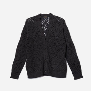 Pendleton - LACE STITCH CARDIGAN - CHARCOAL -  - Main Front View