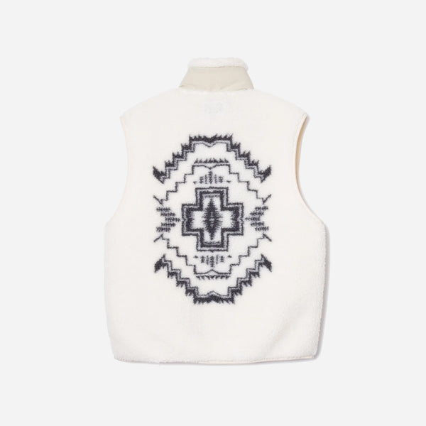 SHERPA BOA FLEECE VEST - IVORY