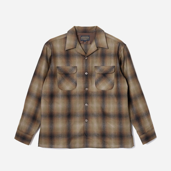CRAFTED IN JAPAN WOOL SHIRT - BROWN/BEIGE