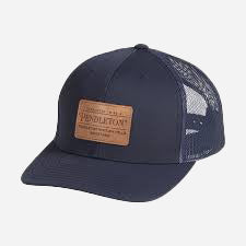 BURNISHED PATCH TRUCKER CAP - NAVY