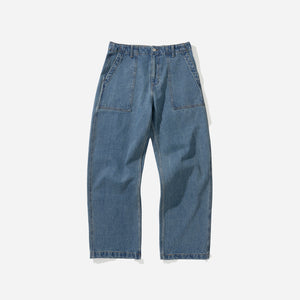 Uniform Bridge - WIDE DENIM FATIGUE PANT - INDIGO WASHED -  - Main Front View