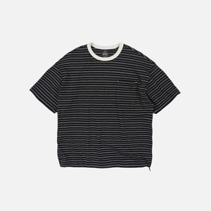 Frizmworks - JACQUARD STRIPE HALF T-SHIRT - BLACK -  - Main Front View
