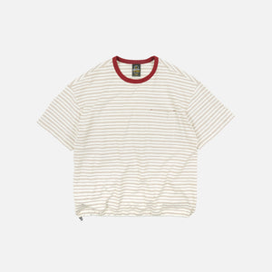 Frizmworks - JACQUARD STRIPE HALF T-SHIRT - CREAM -  - Main Front View