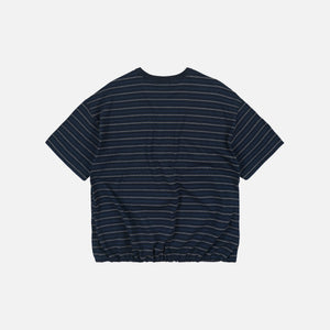 Frizmworks - JACQUARD STRIPE HALF T-SHIRT - NAVY -  - Alternative View 1