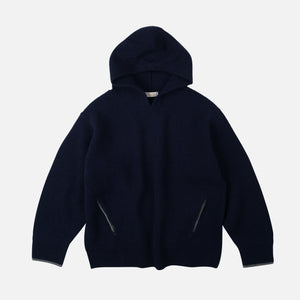 Frizmworks - KANGAROO KNIT PULLLOVER HOODIE - NAVY -  - Main Front View