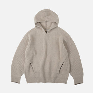 Frizmworks - KANGAROO KNIT PULLOVER HOODIE - OATMEAL -  - Main Front View