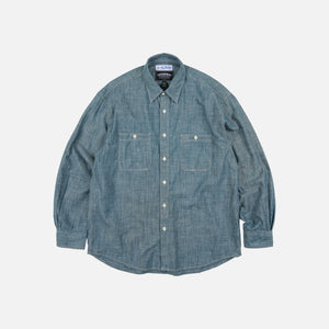 Frizmworks - KUROKI CHAMBRAY WORK SHIRT - WASHED BLUE -  - Main Front View