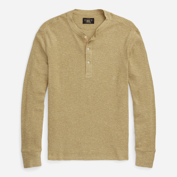 LS Henley Long Sleeve Pullover - Tan Heather