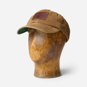 Double RL By Ralph Lauren - LEATHER PATCH CORDUROY TRUCKER CAP - TAN -  - Main Front View