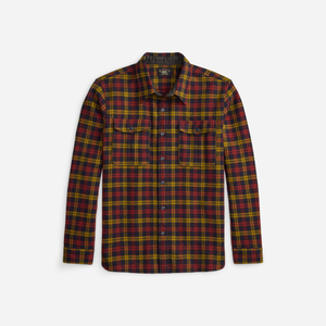 Double RL By Ralph Lauren - CHECKED FLANNEL SPORTS OVERSHIRT - BROWN/BIEGE -  - Main Front View