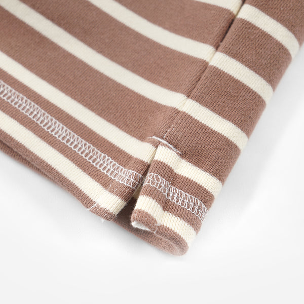 LOOP PATCH SWEATSHIRT - STRIPE MOCHA