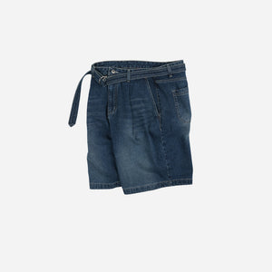 Frizmworks - LYOCELL BELTED DENIM SHORTS - MID BLUE -  - Alternative View 1