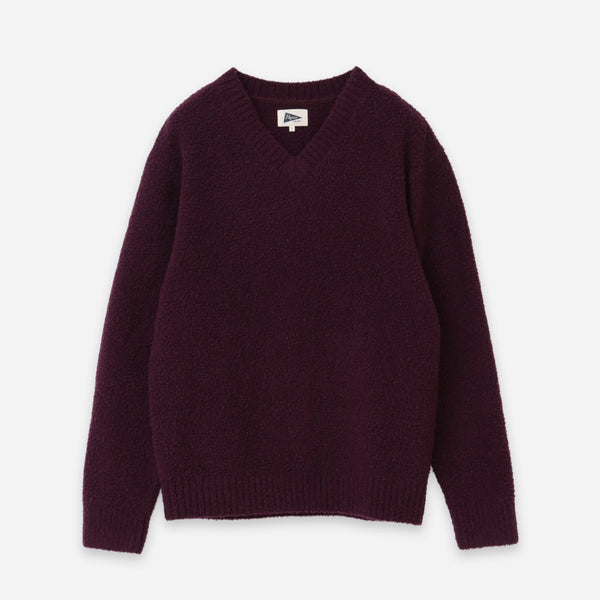 MCCOY V NECK BOA SWEATER - PURPLE