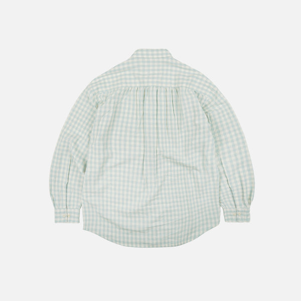 MELANGE CHECK WORK SHIRT - PALE GREEN