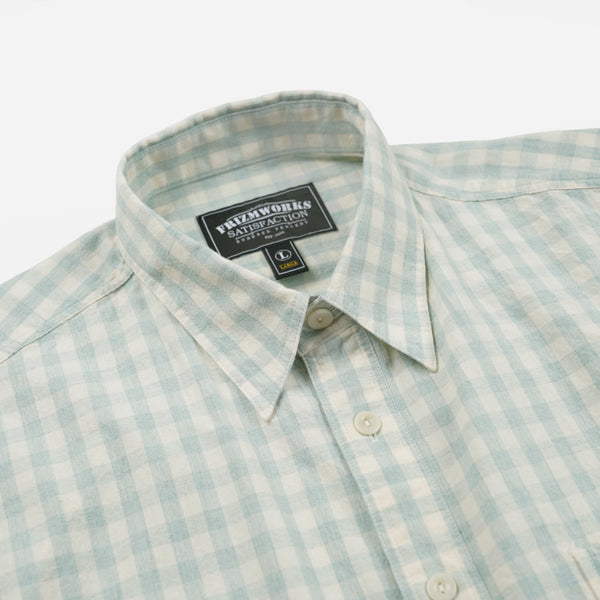 MELANGE CHECK WORK SHIRT - PALE GREEN