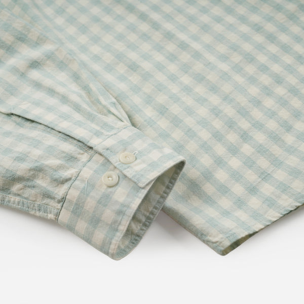MELANGE CHECK WORK SHIRT - PALE GREEN