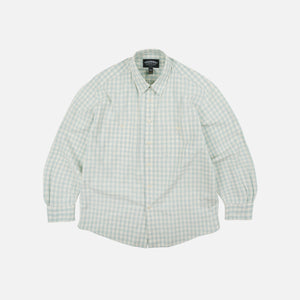 Frizmworks - MELANGE CHECK WORK SHIRT - PALE GREEN -  - Main Front View