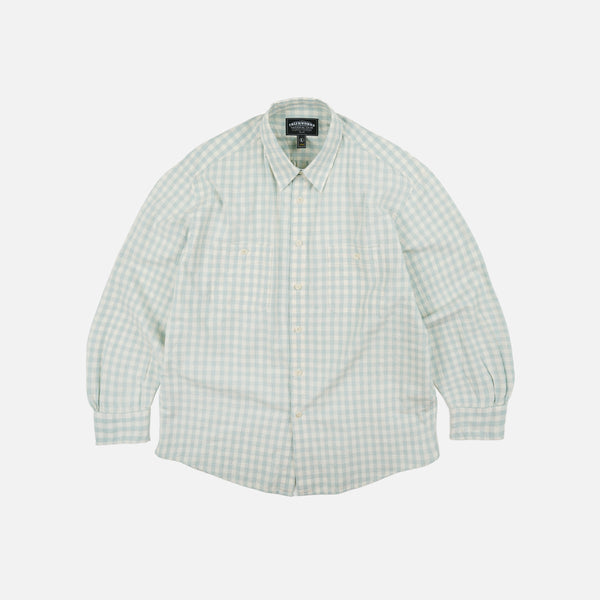 MELANGE CHECK WORK SHIRT - PALE GREEN