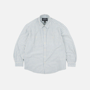 Frizmworks - MELANGE CHECK WORK SHIRT - SKY BLUE -  - Main Front View