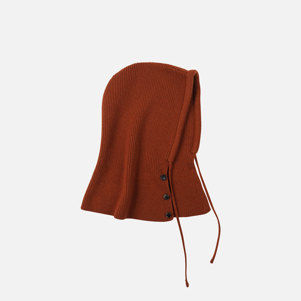 MERINO WOOL BALACLAVA - BRICK