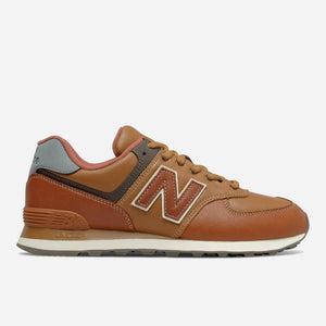 New Balance - 574 LEATHER - WORKWEAR BROWN -  - Main Front View