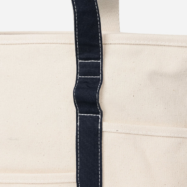 CAFE TOTE BAG - ECRU/NAVY
