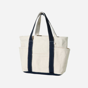 Mazi Untitled - SMALL CAFE TOTE BAG - ECRU/NAVY -  - Main Front View