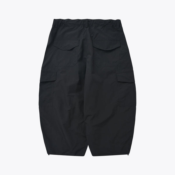 NYLON CARGO BALLOON PANTS - BLACK