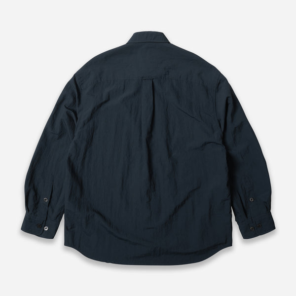 NYLON RAYON RELAXED SHIRT - NAVY