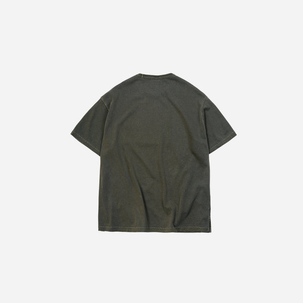 OG PIGMENT DYEING HALF TEE - OLIVE