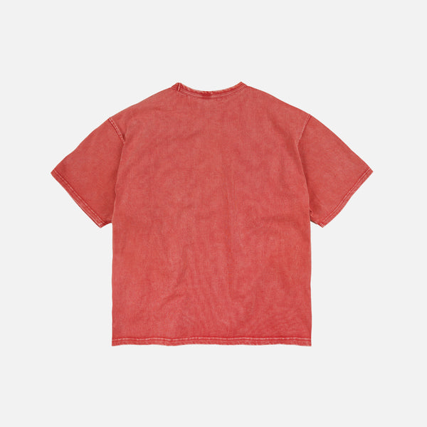 OG STONE WASHED POCKET T-SHIRT - RED