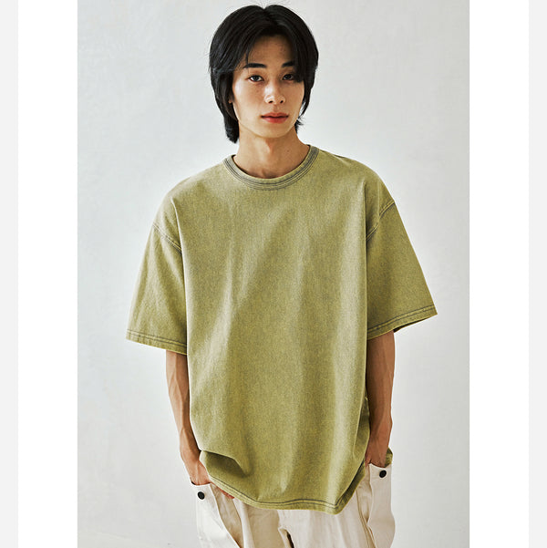 OG VINTAGE DYEING HALF TEE - MUSTARD