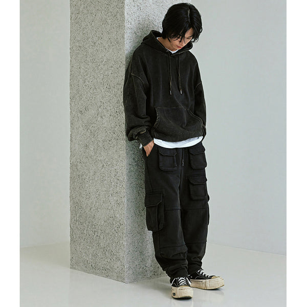 OG VINTAGE DYEING PULLOVER HOODY - BLACK BROWN