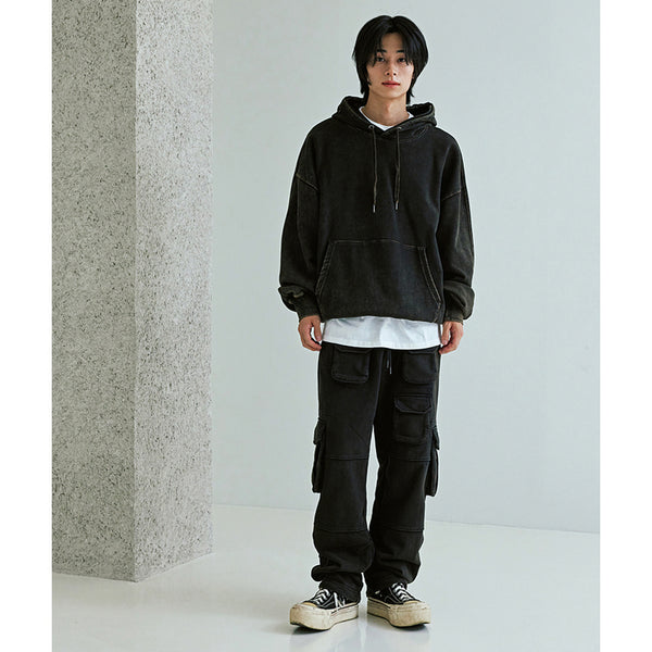 OG VINTAGE DYEING PULLOVER HOODY - BLACK BROWN