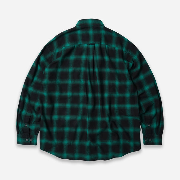 OMBRE FLANNEL RELAXED SHIRT - GREEN