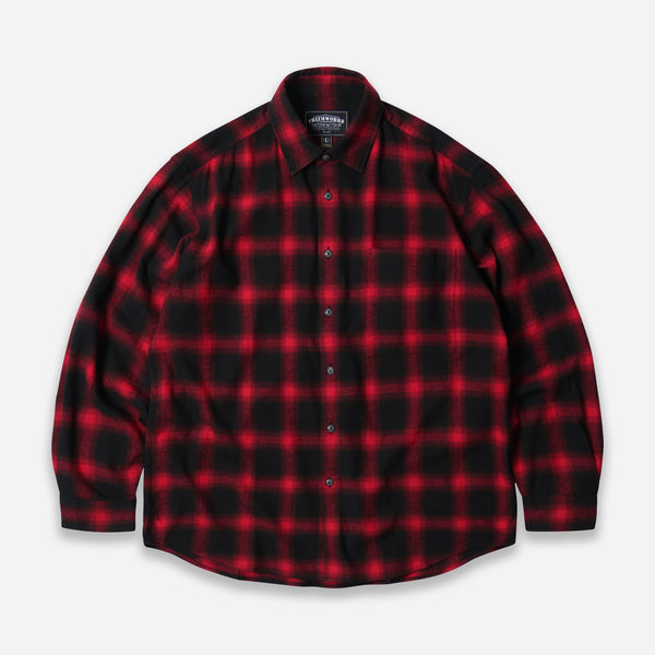 OMBRE FLANNEL RELAXED SHIRT - RED