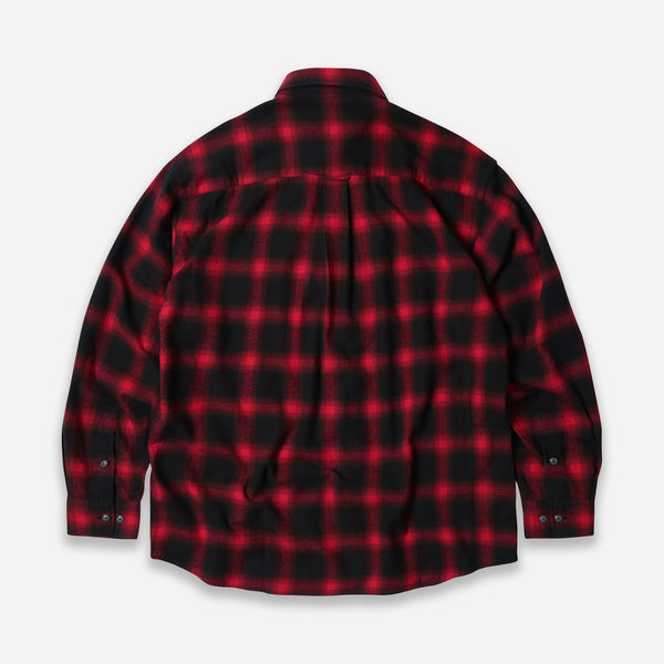 OMBRE FLANNEL RELAXED SHIRT - RED