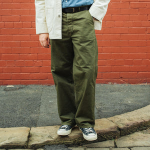 Orslow - WIDE FRENCH WORK PANT - ARMY GREEN -  - Alternative View 1